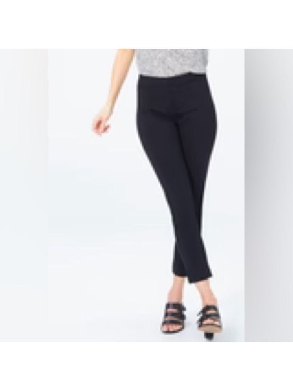 NYDJ Black Cropped Pants with Slim Fit and Textured Fabric - Picture 3 of 9